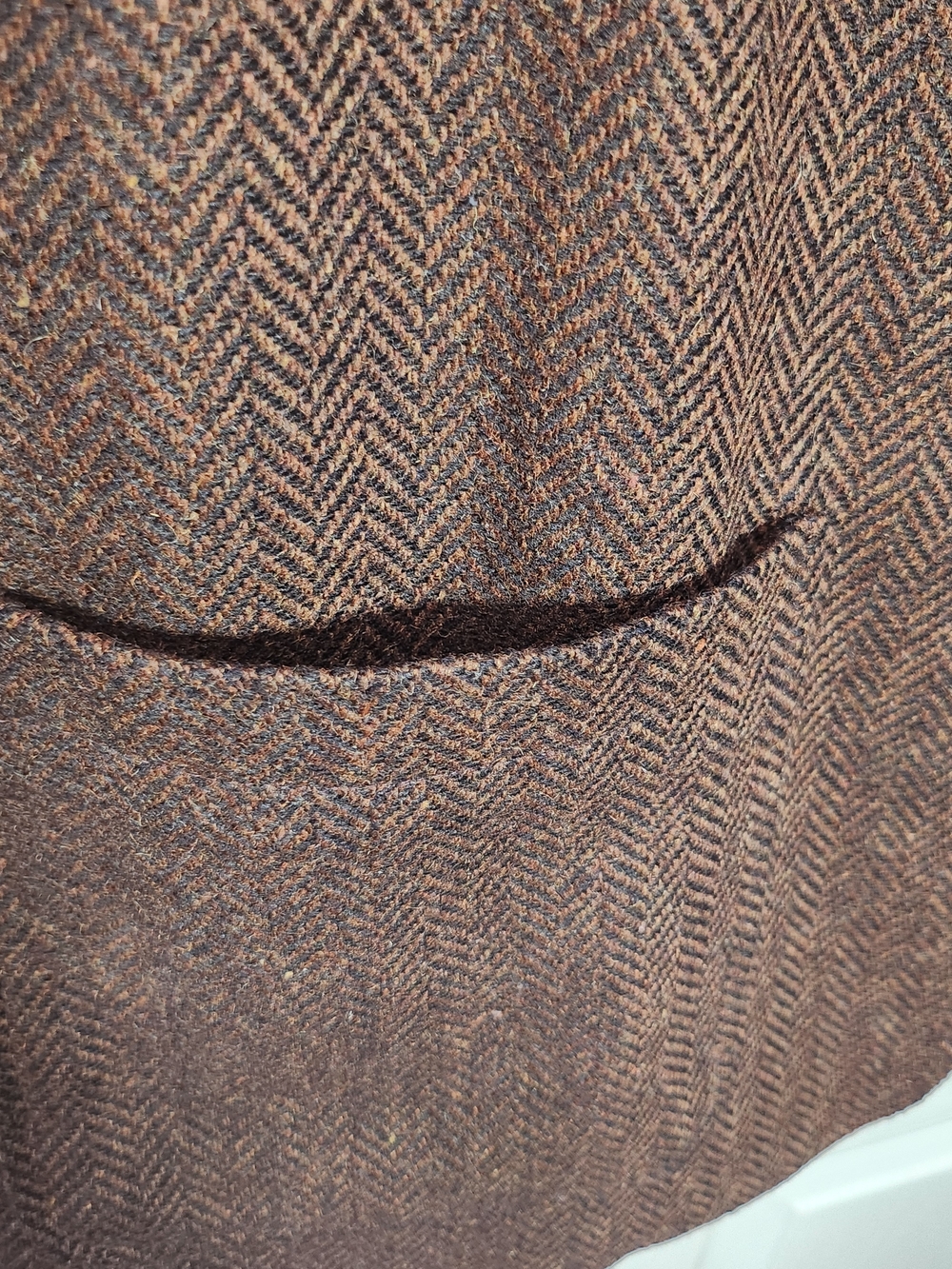 Vintage 90s Benetton Wool Herringbone Blazer Brown Size 6 Made In Italy - Picture 5 of 15